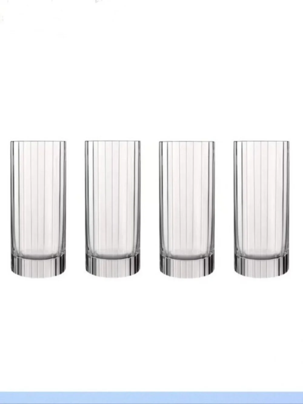 Luigi Bormioli Bach Glasses, Set of 4 - Fine Laser-Cut Rims Durable Thick Base